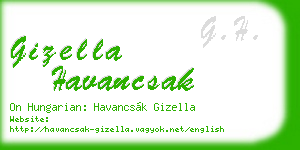 gizella havancsak business card