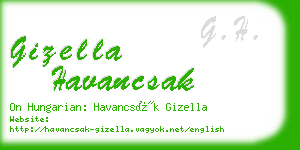 gizella havancsak business card